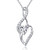 JO WISDOM 925 Sterling Silver Infinity Heart Pendant Necklaces with AAA Cubic Zirconia