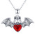 Midir&Etain Bat Necklace 925 Sterling Silver Gothic Animal Pendant Necklace Halloween Christmas Jewelry Gifts for Women Girls