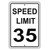 Speed Limit 35 MPH Miles Per Hour Black Letters Zone Slow Down Speeding Restriction Alert Attention Caution Warning Notice Aluminum Metal 18"x24" Sign Plate