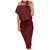 NIAIOCTI Women's Summer Off The Shoulder Casual Dress Women's Short Sleeve Solid Color Ribbed Party Sexy Slim Fit Midi Dress Red