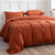 Smoofy Comforter Set Queen Size Terracotta 3 Pcs Boho Fringe Tufted Soft Microfiber Bedding Sets, Tassel Burnt Orange Comforter Sets for All Season (1 Comforter + 2 Pillowcases)