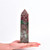JIC Gem Large Crystal Obelisk Tower Point Red & Green Strawberry Quartz Symbiotic Crystal Wand Decor Reiki 1.8-2.2 Lbs