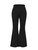 WDIRARA Women's Plus Size Flare Bell Bottom Elastic Waist Stretchy Long Pants Black 3XL