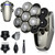 VYLTO 7D Head Shavers for Bald Men, 5-in-1 Electric Razor Men's Grooming Kit, Upgrade Waterproof Wet/Dry Anti-Pinch Head Shavers for Bald Men, LED Display Type-C Charge Detachable Head Shavers for Men