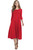 HOTOUCH Women Soft Casual Dress 3/4 Sleeve Midi Long Dresses (Red L)