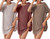 Ekouaer 3 Pack Women Nightgown Sleepwear Casual Sleepdress Short Sleeves Shirt Set 3 M