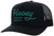 HOOEY OG Adjustable Snapback Trucker Mesh Back Hat with Logo (Black/Teal)