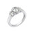 Amazon Collection Platinum Plated Sterling Silver Infinite Elements Cubic Zirconia Oval 3 Stone Anniversary Ring, Size 5