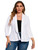 KOJOOIN Women Plus Size Casual Blazer Open Front Long Sleeve Work Office Cardigan Jackets White 2XL