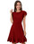 Floerns Women's V Back Inslace Layered Ruffle Hem Flutter Sleeve Dress Red Plain M