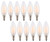 LED Candelabra Bulb, Dimmable B11 2W LED Filament Candle Bulb, E12 Base, Warm White 2700K, LED Light Bulb 20W Equivalent, 110-120VAC, 12 Pack (Frosted Glass, 2 Watt)