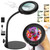 Drdefi 10X Magnifying Glass with Light and Stand, 5 Color Modes Stepless Dimmable Flexible Gooseneck Magnifying Desk Lamp, LED Lighted Magnifier Hands Free for Close Work Craft Reading Painting Hobby