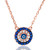 Sterling Silver Rose Sapphire & White Cubic Zirconia Paved Round Evil Eye 16"+1" Necklace