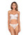 Dreamgirl Women's Cropped Bustier & G-String Set with Embroidered Heart Lace Applique White