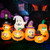 7 Ft Halloween Inflatable, Pumpkin Family with White Ghost Inflatable Decoration Halloween Inflatable, Blow Up Yard Decoration for Party Garden (Pumpkin)