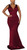 FairyLove Womens Sexy V Neck Sequin Sleeveless Bridesmaid Formal Evening Gown Dresses Wedding Guest Dress Burgundy