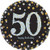 Amscan 8 Count 50th Sparkling Celebration Dessert Plates, 7 inches, Multi