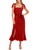 ANRABESS Women's Elegant Bridesmaid Dresses Square Neck Ruffle Split Midi Formal Dress for Wedding Guest Cocktail Party 2023 Gradution Prom Evening Night Dresses 893dahong-M Red