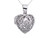 Sterling Silver Rhodium Heart Filigree Locket Pendant Necklace Chain Included