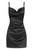 ZAFUL Womens Sexy Sleveless Spaghetti Strap Sheeny Draped Slip Cocktail Open Back Satin Silky Party Cami Mini Dress(Black, XS)