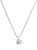 Amazon Collection 925 Sterling Silver 8mm Cushion Cut April Birthstone Created White Sapphire Solitaire Pendant Necklace for Women with 18 inch Box Chain