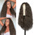 Lovigs Hair Glueless Synthetic Lace Front Wigs with Baby Hair Wine Brown Long Loose Curly Wigs for Black Women 180% Density Heat Resistant Fiber Brown Colored Wigs Curly Wig(6# 24inch)
