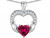 Star K Hands Holding 8mm Heart 1inch Claddagh Pendant Necklace with Created Pink Sapphire Sterling Silver