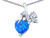 Star K 8mm Heart Shape Blue Created Opal Double Hearts Pendant Necklace Sterling Silver