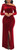 Elegant Ruched Red Evening Party Dresses for Women Formal Long Sleeve Velvet Prom Gowns Sexy Bodycon One Shoulder High Split Mermaid Dress with Zipper