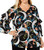 Alfani Womens Ruffled Sleeve Pullover Blouse, Black, 1X