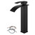 Matte Black Vessel Sink Faucet for Bathroom Sink 1 Hole Tall Waterfall Spout Deck Mount Bathroom Stainless Steel 304 Bowl Basin Single Hole Single Handle Mixer Tap with Supply Line