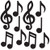 Beistle 54735-BK Mini Musical Notes Silhouettes (Value 30-Pack)