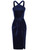 Belle Poque Dark Blue Velvet Dress Semi Formal Halter Neck Cocktail Dresses for Women S