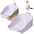 Mumufy 4 Pcs Large Cat Litter Box with 4 Litter Sifting Scoop Open Cat Litter Box High Sides Cat Litter Box Plastic Kitten Litter Tray Hanging Cat Litter Scoops PET Litter Cleaning Tool, 4 Colors