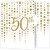 Creative Converting 340543 Sparkle and Shine Gold 50th Anniversary Invitations, 6" x 4",