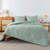 Andency Sage Green Comforter Queen, 3 Pieces Boho Chevron Bedding Comforter Sets (1 Tufted Comforter & 2 Pillowcases), Summer Lightweight Fluffy Shabby Chic Microfiber Down Alternative Bed Set
