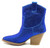 Forever Women's Rhinestone Block Heel Ankle Boots River-01 Royal Blue 7