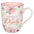 Christian Art Gifts Ceramic Coffee and Tea Mug for Women: Strength & Dignity - Proverbs 31:25 Inspirational Bible Verse, Floral, Pink, 12 oz.