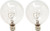 GE Lighting 17722 25 Watt Crystal Clear Vanity Globe Light Bulbs 2 Count