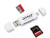 SD Card Reader Digital A-star SD Card Adapter Micro USB OTG to USB 2.0 Adapter; SD/Micro SD Card Reader with Standard USB Male; Tablets with OTG Function-White