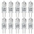 20W G4 Halogen Light Bulbs G4 Bin-Pin base light bulb JC Type 12 Volt Dimmable Soft White 2800k (Pack of 10)