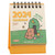 2024 Mini Desk Calendar Home Office Wirebound Cartoon Pattern Calendar 4.4" x 3.2" - Happy (Oct. 2023 to Dec. 2024)
