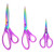 Craft Scissors Set of 3 Pack, All Purpose Sharp Titanium Blades Shears Rubber Soft Grip Handle, Multipurpose Fabric Scissors Tool Great for Adults, Office, Sewing, School and Home Supplies, Purple