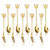 10 Pack Espresso Spoons Dessert Fork Set, Crown Gold Plated Stainless Steel Mini Teaspoons Forks Set for Coffee Sugar Dessert Fruit Cake Ice Cream Soup Antipasto Cappuccino
