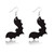 Yomlry Halloween Earrings for Women Girls Pumpkin Black Cat Halloween Jewelry Ghost Bat Spooky Dangle Earrings for Halloween Eve Party Accessories Double-sided Holiday Wood Earrings Set Jewelry Gift bat