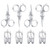 8 Pcs Stainless Steel Small Scissors Folding Scissors, Pocket Portable Foldable Travel Scissors Tiny Mini Craft Cutter for Home Travel, Silver