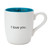 Santa Barbara Design Studio Creative Brands That's All White & Teal Ceramic Coffee Mug, 16-Ounce, I Love You