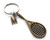 Custom Bronze Tennis Racquet Charm Keychain with Add-on Letter Charm, Graduate Keychain, Tennis Player Keychain