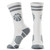 ChalkTalkSPORTS Basketball Mid-Calf Socks | Classic Stripe & Ball | White & Gray | Size Large