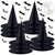 Legigo 12 PCS Halloween Witch Hats Set- Black Hanging Witch Hat with 98 Feet Hanging Rope and 60pcs 3D Bat Wall Decal Stickers, Cosplay Witch Costume Accessory for Halloween Party Yard Decoration
